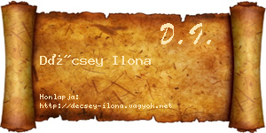 Décsey Ilona névjegykártya