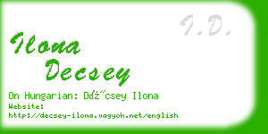 ilona decsey business card